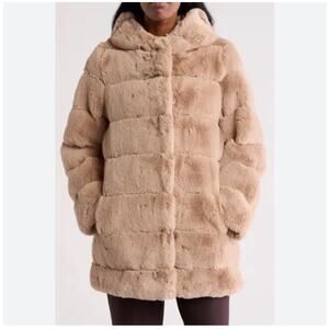 MSRP $250✨ Red Marine Luxe Faux Fur Hooded Puffer Jacket S- XL ✨QUICK SHIP